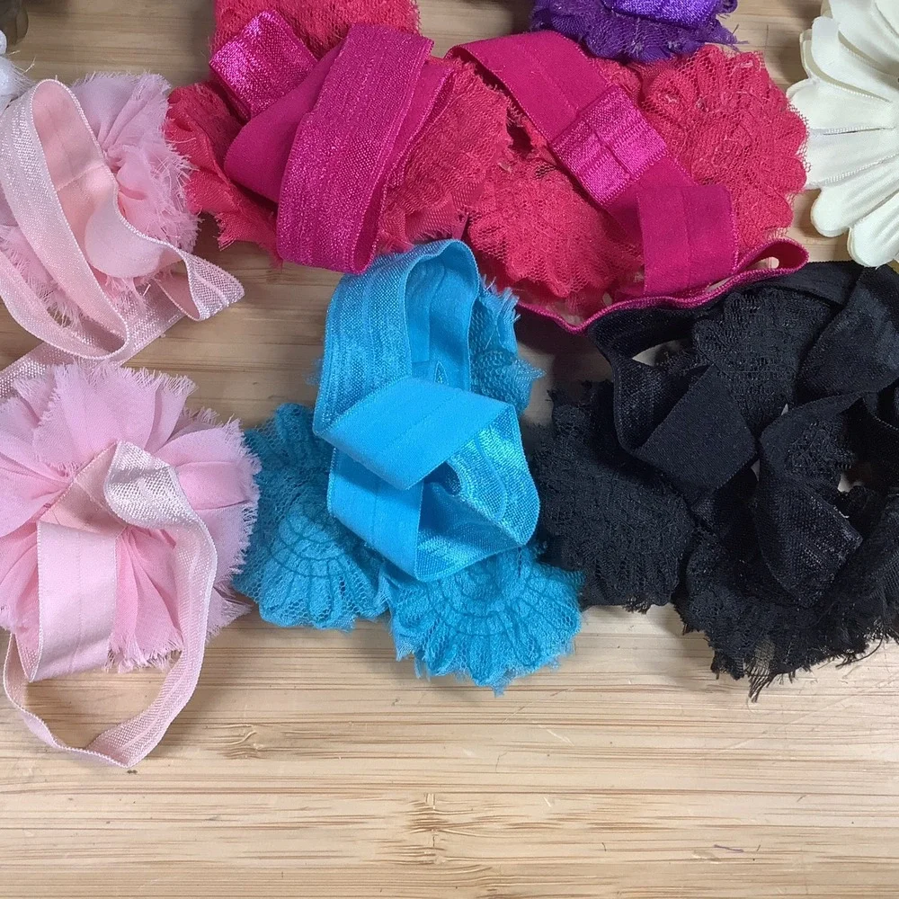 Lot of 23 Assorted Girls Hair Bows Clips Mixed Colors & Styles